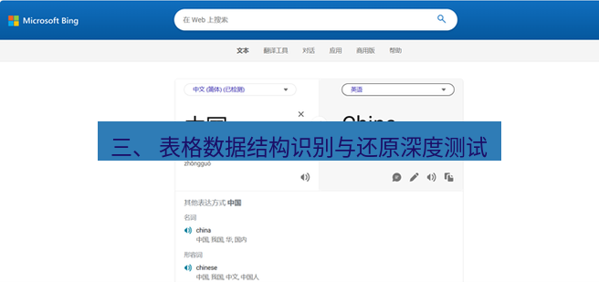 有道翻译电脑版 三、 表格数据结构识别与还原深度测试