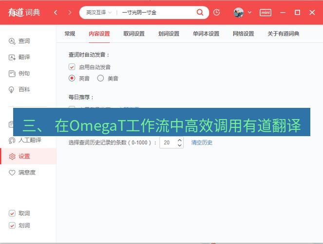 有道翻译电脑版 三、 在OmegaT工作流中高效调用有道翻译