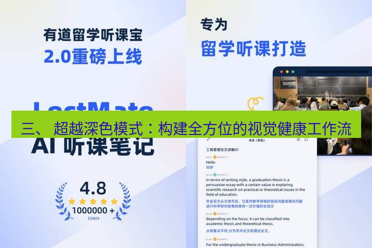 有道翻译电脑版 三、 超越深色模式：构建全方位的视觉健康工作流
