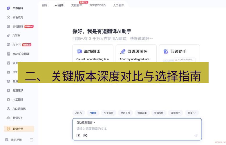 有道翻译电脑版 二、 关键版本深度对比与选择指南