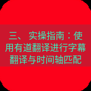 有道翻译电脑版 三、 实操指南：使用有道翻译进行字幕翻译与时间轴匹配