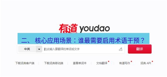 有道翻译电脑版 二、 核心应用场景：谁最需要启用术语干预？